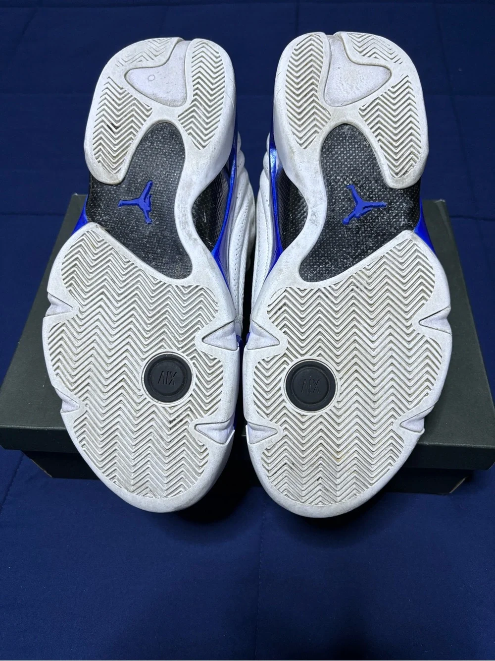 Jordan 14 Retro White Hyper Royal 2020 Size 13